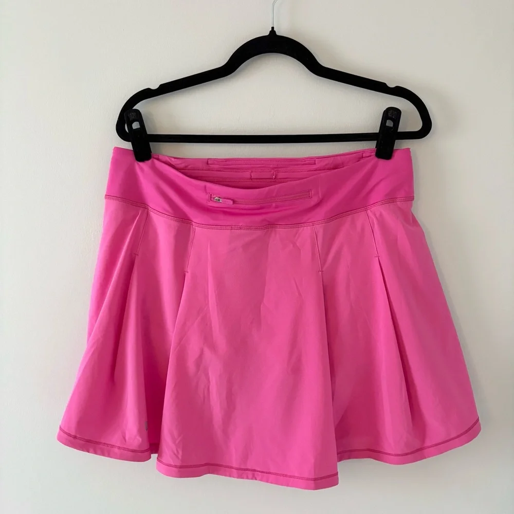 Lululemon Pace Rival Mid-Rise Skirt Extra Long Pleated Lined Skort Zip Pocket - Picture 4 of 7